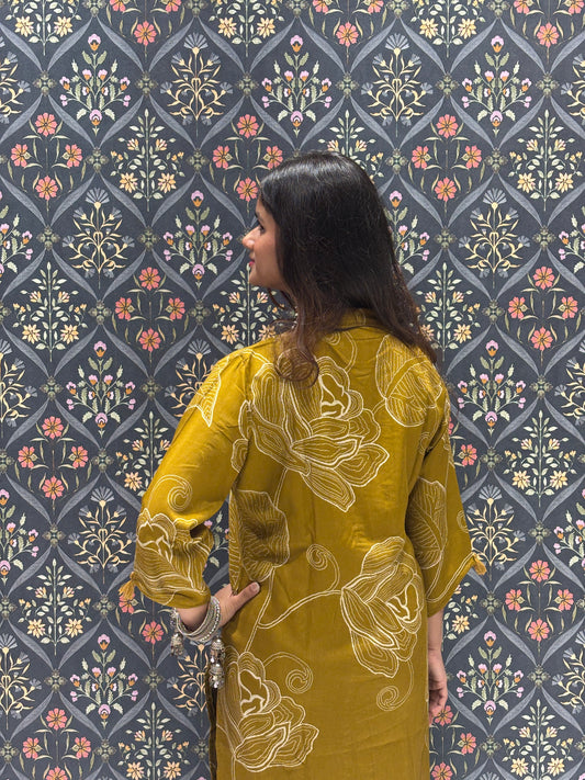 Mehndi Printed Stylish Kurta