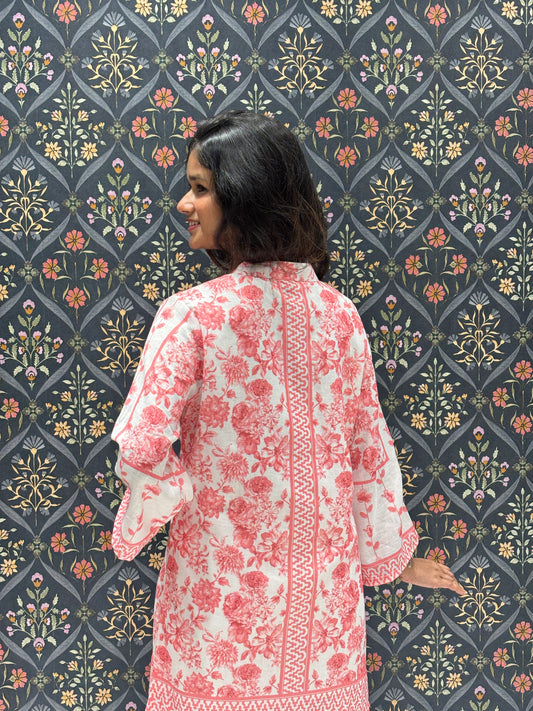 White Printed Stylish Co-ord Set