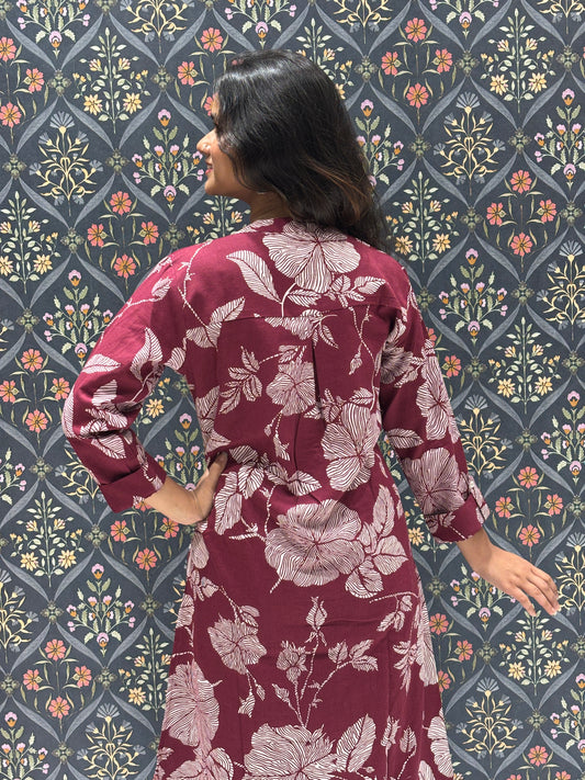 Magenta Printed Beautiful Co-ord Pant Set