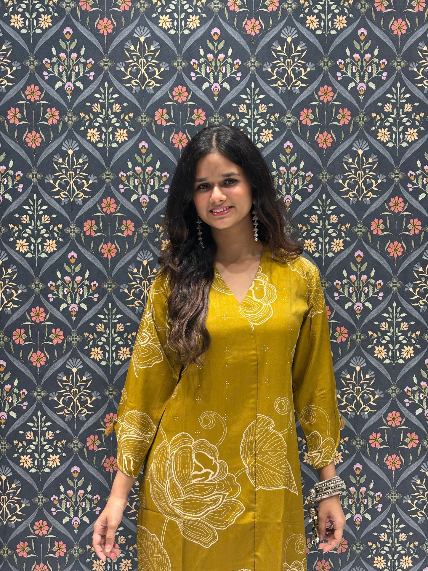 Mehndi Printed Stylish Kurta
