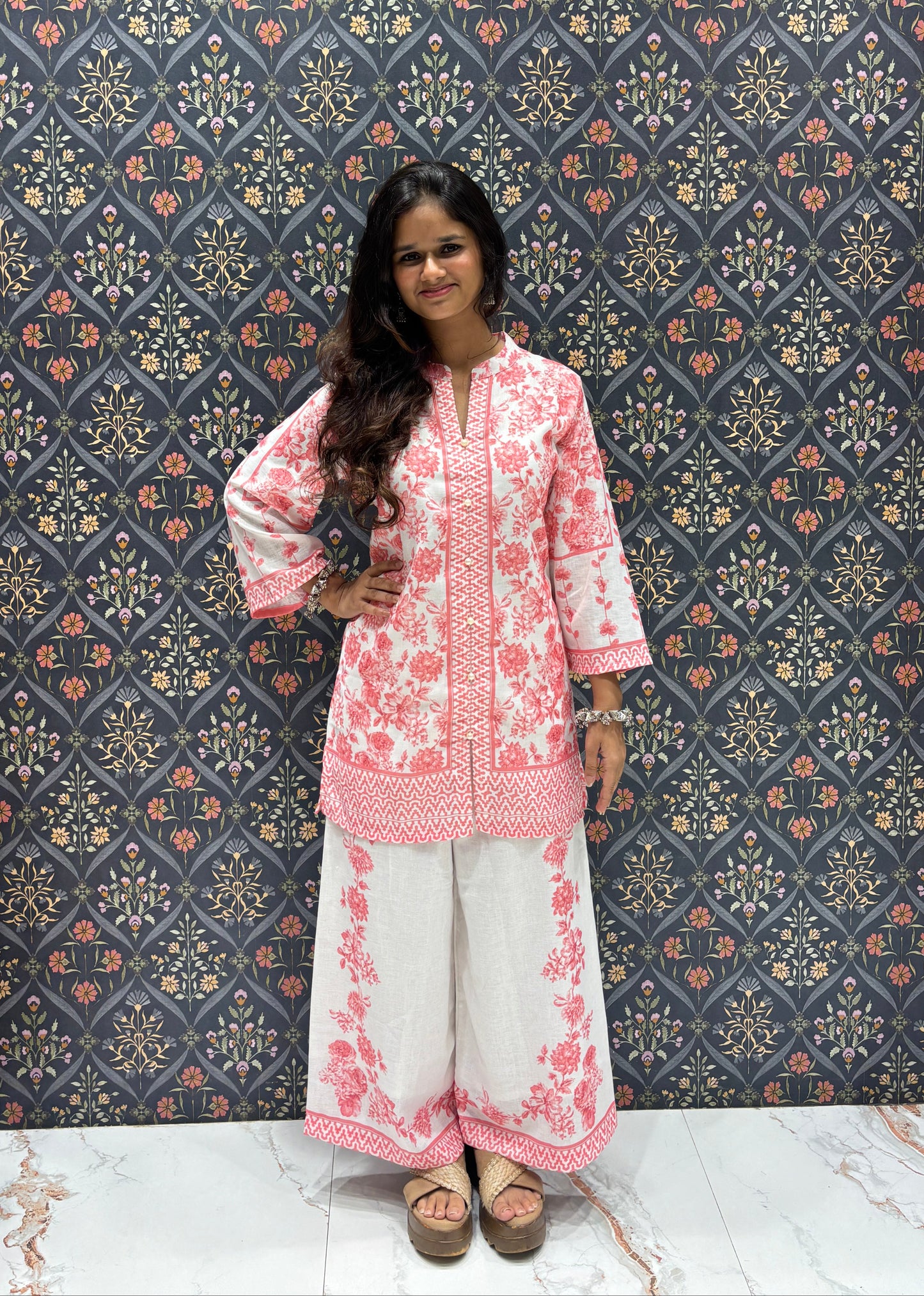 White Printed Stylish Co-ord Set