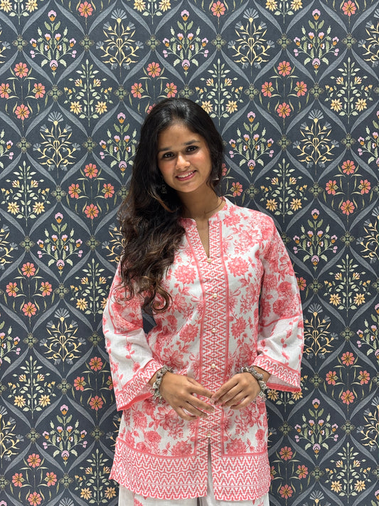 White Printed Stylish Co-ord Set