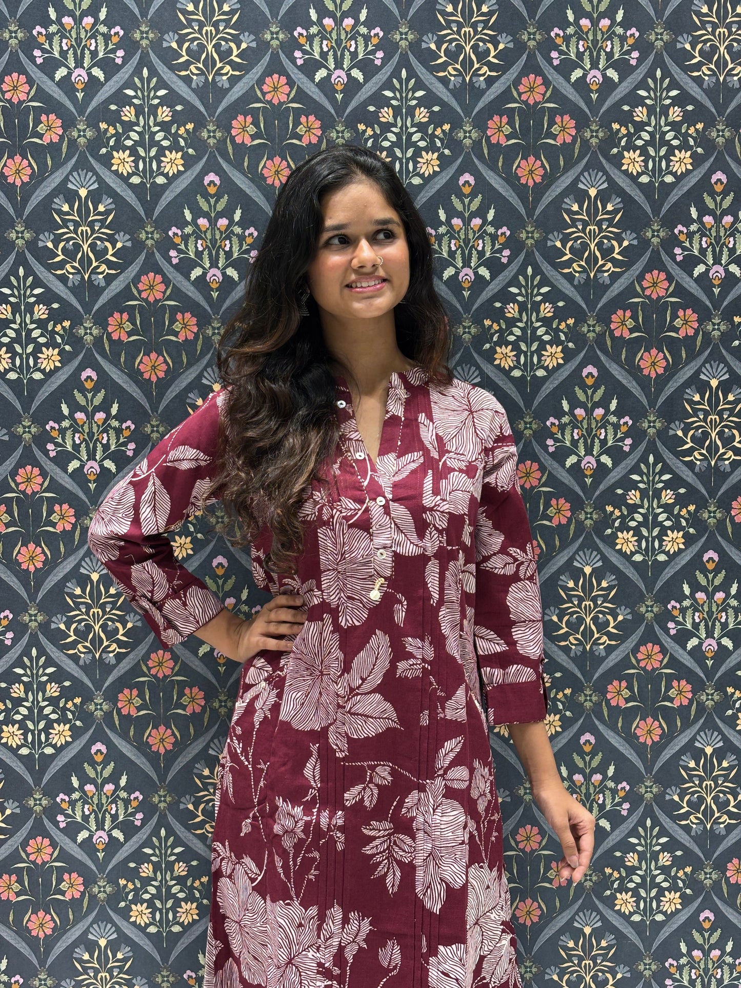 Magenta Printed Beautiful Co-ord Pant Set