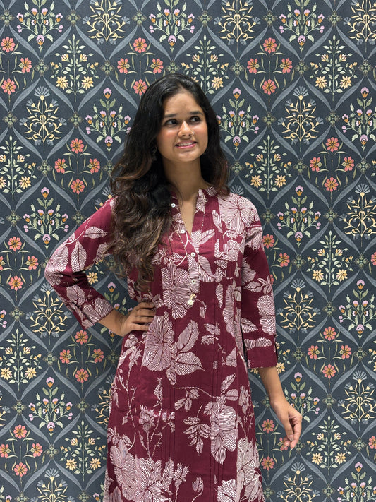 Magenta Printed Beautiful Co-ord Pant Set